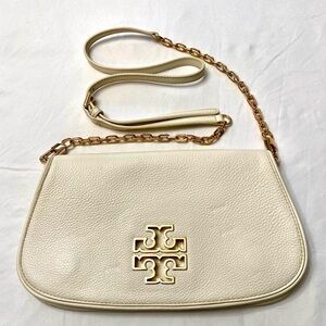 Tory Burch Cream Crossbody Bag with Gold Chain